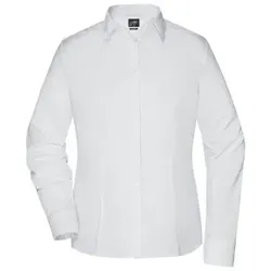 Damenbluse Langarm Slim Fit JN645, weiß, Größe XXL - weiss - XXL