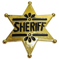 Unbekannt Sheriffstern (6x6cm) Verkleidung Accessoire Cowboy Sheriff Marshal Karneval Fasching (Gold)