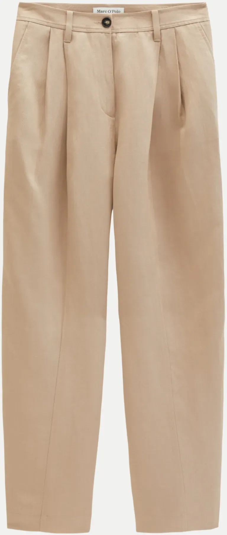 Loose-Fit Bundfaltenhose aus Leinen-Mix Beige 42