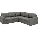 VCM ebuy24 Sacramento Ecksofa versteckte Aufbewahrung und ausziehbares Bett hellgrau.