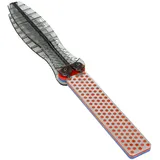 DMT DiaFold Diamantschärfer, doppelseitig, rot/fein, blau/grob, trocken oder mit Wasser verwendbar, Griffe