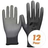 Nitras Nitril-Handschuhe 6205 Nylon Strickhandschuh grau, Gartenhandschuhe - 12 Paar (Spar-Set) grau 10