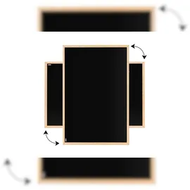 ALLboards Kreidetafel 60x40 cm, Naturholzrahmen