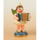 Hubrig Volkskunst GmbH Engel mit Akkordeon - 6,5cm / Weihnachtsengel - Original Erzgebirge Engel -Hubrig Volkskunst