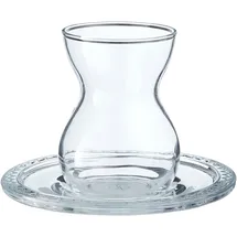 Pasabahce Bekata 12-Teilig Türkische Teegläser-Set mit Untertassen 12 ml Teeglas transparent