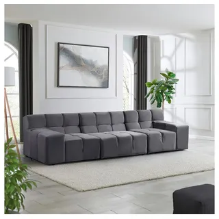 Home Deluxe Modulares Sofa ORLENA - M Anthrazit |Ecksofa, Samtstoff, Samtsofa, Modulsofa - Dunkelgrau