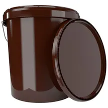 FixedByU - Eimer mit Deckel 16 Liter braun - lebensmittelecht, luftdicht, stabil,recycelbar