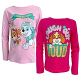 PAW PATROL Langarmshirt 2x Mädchen Longsleeve T-Shirt 98 104 110 116 128 pink + rosa 104