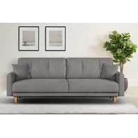 Home Affaire 3-Sitzer HOME AFFAIRE Triplo wahlweise mit Bettfunktion und Bettkasten" Sofas Gr. B/H/T: 215 cm x 89 cm x 100 cm, Struktur weich, mit Bettfunktion-mit Bettkasten, grau 3-Sitzer Sofas