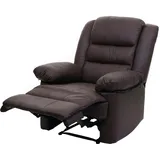 Mendler Fernsehsessel HWC-G15, Relaxsessel Liege Sessel, Leder + Kunstleder 101x87x100cm braun