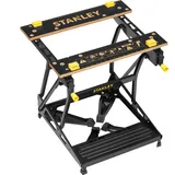 Stanley, Werkbank + Arbeitsbock, Workmate mit Bambus-Arbeitsplatte und dualer Arbeitshöhe, belastbar bis 250kg (50.50 cm, 78 cm)