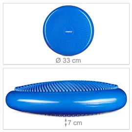 Relaxdays Balance-Kissen mit Luftpumpe blau