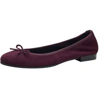 TAMARIS Damen Ballerina Leder bequem; Merlot, EU 36