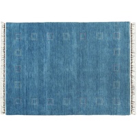 Moderner Teppich Lorry Buff GABBEH Home & Living 150 x 90 cm aus pflanzlicher Wolle in der Farbe Blau. Ideal für Jede Art von Umgebung: Küche, Badezimmer, Wohnzimmer, Schlafzimmer