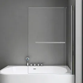SoGood doporro Duschwand für Badewanne Badewannenaufsatz Duschabtrennung 6mm Esg-sicherheitsglas inkl. Nano-beschichtung Badewannenfaltwand