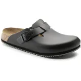 BIRKENSTOCK Boston Leder, Unisex-Erwachsene Clogs, Schwarz (Schwarz), 42 EU