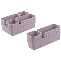 ENGELLAND Schubladen-Organizer Set, 14-teilig, Farbe: Flieder-Lila, universell verstellbar, Aufbewahrungs-Box,