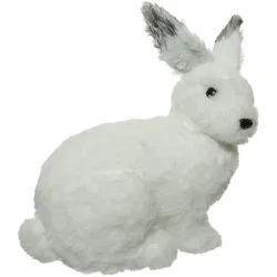 Weihnachtsfigur Hase Plüsch 29cm Schneehase Weihnachten Deko weiß