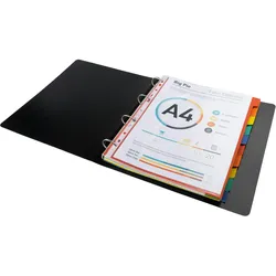 Exacompta 2110E 25x Register aus Recyclingkarton 220g, 10 Positionen, für Format DIN A4+ - Farben sortiert