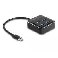 Delock Hub 4 x USB 3.2 Gen 2 USB Type-CTM mit USB Typ-A Buchse - 10 Gbps