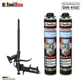 Brunnenschaum 2 x 750ml Bauschaum 1x Teflon Pistole Montageschaum Pistolenschaum