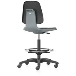 Stuhl Labsit 4 anthrazit Kunst-Leder, Rollen