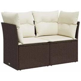 vidaXL Sofa Set 7-tlg. braun/creme