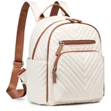 Miss Lulu Damen mode Rucksack PU Leder Rucksack Tasche Mädchen Casual Tagesrucksäcke Mini Umhängetasche Anti-Diebstahl Wasserdichte Rucksäcke für Damen & Mädchen (Beige&Braun)