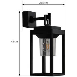 LUCANDE Außenwandleuchte Aluminium 43,0 cm 1 x E27 schwarz