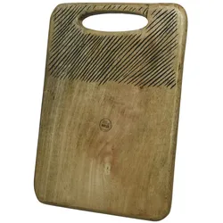 Schneidebrett Servierbrett rechteckig Mangoholz natur Griff Serviertablett 36cm