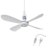 Bestlivings Mobiler Deckenventilator Weiß 40 cm Inkl. Aufhänger