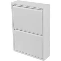 [en.casa] Sokndal 50 x 71 x 15 cm Schuhkipper Metall / weiß