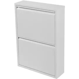 [en.casa] Sokndal 50 x 71 x 15 cm Schuhkipper Metall / weiß