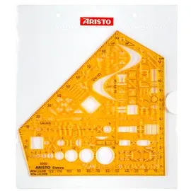 ARISTO Zeichenschablone gelb-transparent