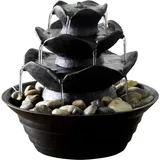 DOBAR Zimmerbrunnen, mit 4 Schalen, BxHxL: 22,2 x 20,6 x 22,2 cm, schwarz
