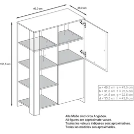 Vladon WOHNZIMMERSET Venedig Beton Oxid Optik