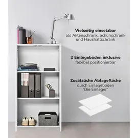 mokebo Mehrzweckschrank Weiß Holzwerkstoff, 2 Fächer, 60x110x34 cm, Waschküche, Mehrzweckschränke