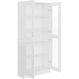 vidaXL Vitrinenschrank 82,5 x 30,5 x 185,5 cm Weiß