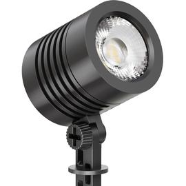 ledscom.de Kleiner LED Gartenstrahler TARL für außen, IP65, Stecker, schwarz, 4,3 W, 340lm, warmweiß, Gartenleuchten, Außenstrahler, Außenbeleuchtung, Gartenlampe, Pflanzenstrahler