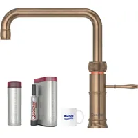 Quooker Classic Fusion Square Messing Patina Wasserhahn PRO3 Sprudelwasser CUBE