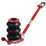 Rengue Air Jack 3 Ton 2990 kg Pneumatischer Wagenheber 3s Schnelles Heben Höhe bis zu 40cm, Air Jacks für Autos mit verstellbarem Langen Griff Heavy-Duty Triple Bag Air Jack Rot