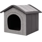 Hundehütte Hundehöhle Hundebett Hundehaus Katzenhöhle mittle L - 52x46 cm hellgrau mit Graphit