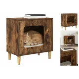 Katzenhaus Geräucherte Eiche 51x30x52 Cm Spanplatte