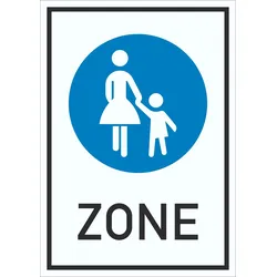 Schild Fußgängerzone A2 Rückseite selbstklebend