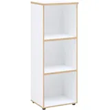 MID.YOU Aktenregal, Weiß, Eiche Artisan, 2 Fächer, 45x122x38 cm, Arbeitszimmer, Büroregale, Aktenregale