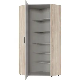 WIMEX Eckschrank "Münster Ecklösung", braun (eiche sägerau nachbildung), B:80cm H:185cm T:80cm, Spanplatte, Schränke, Eckschrank, Mehrzweckschrank mit 5 Einlegeböden