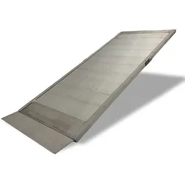 Baumarktplus TRUTZHOLM 1 x Breitrampe 214 x 74 cm Traglast 600 kg Alu grau geriffelt Auffahrrampe Eventrampe Laderampe
