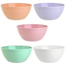 ENGELLAND 5er Set Schalen Müslischalen Dessertschalen Salatschale Suppenschale Reisschale Bowl bunt aus Kunststoff BPA-frei groß 900 ml