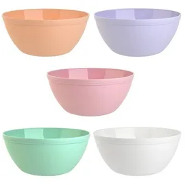 ENGELLAND 5er Set Schalen Müslischalen Dessertschalen Salatschale Suppenschale Reisschale Bowl bunt aus Kunststoff BPA-frei groß 900 ml