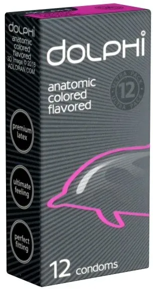 Dolphi *Anatomic Colored Flavored* Kondome 12 St rosa